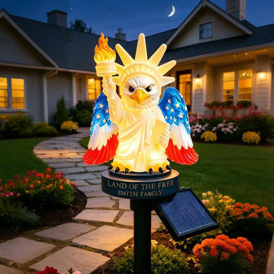 Cute Freedom Eagle Solar Garden Stake Light