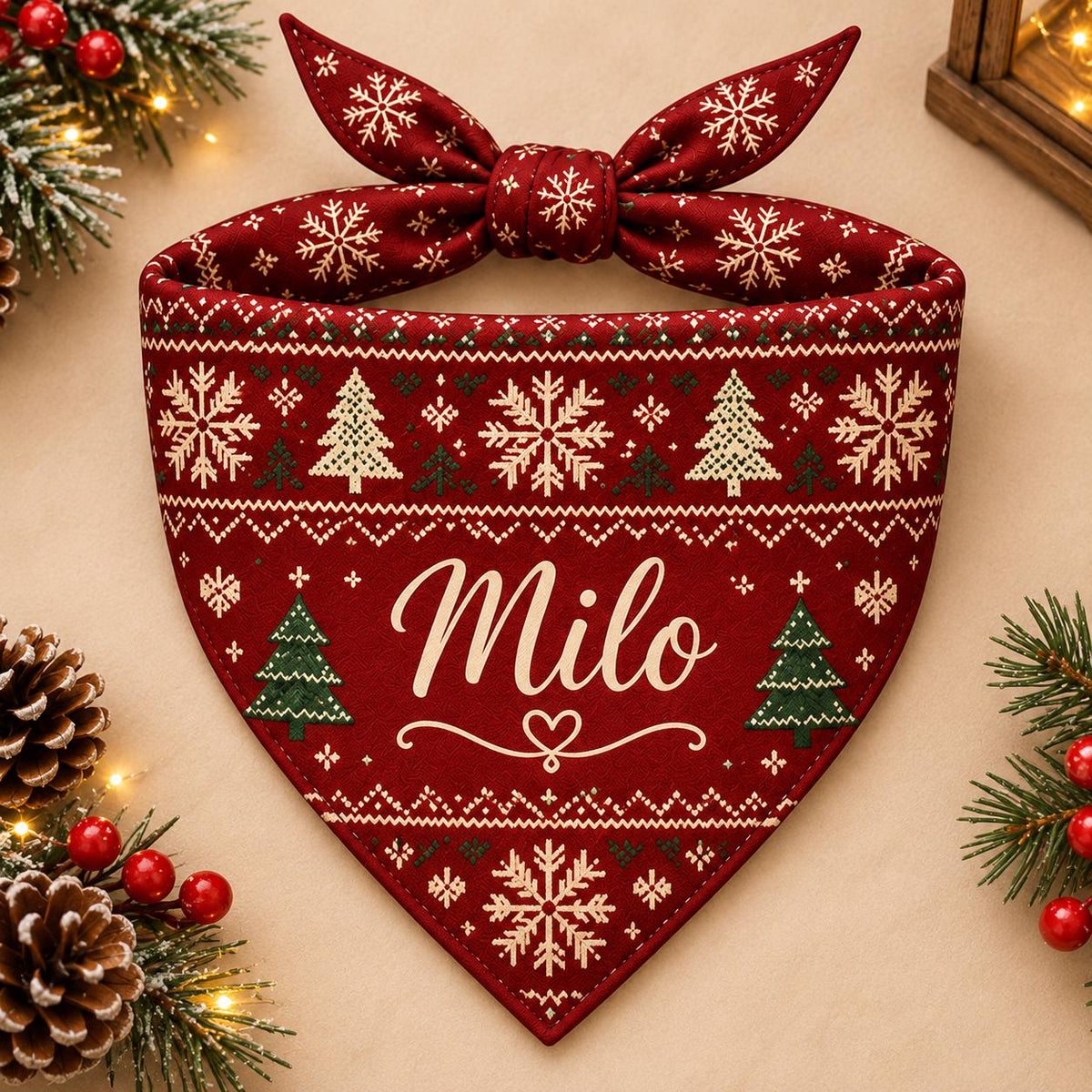 Personalized Christmas Pet Bandana • Because They’re Family, Too 🎄