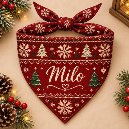 Personalized Christmas Pet Bandana • Because They’re Family, Too 🎄