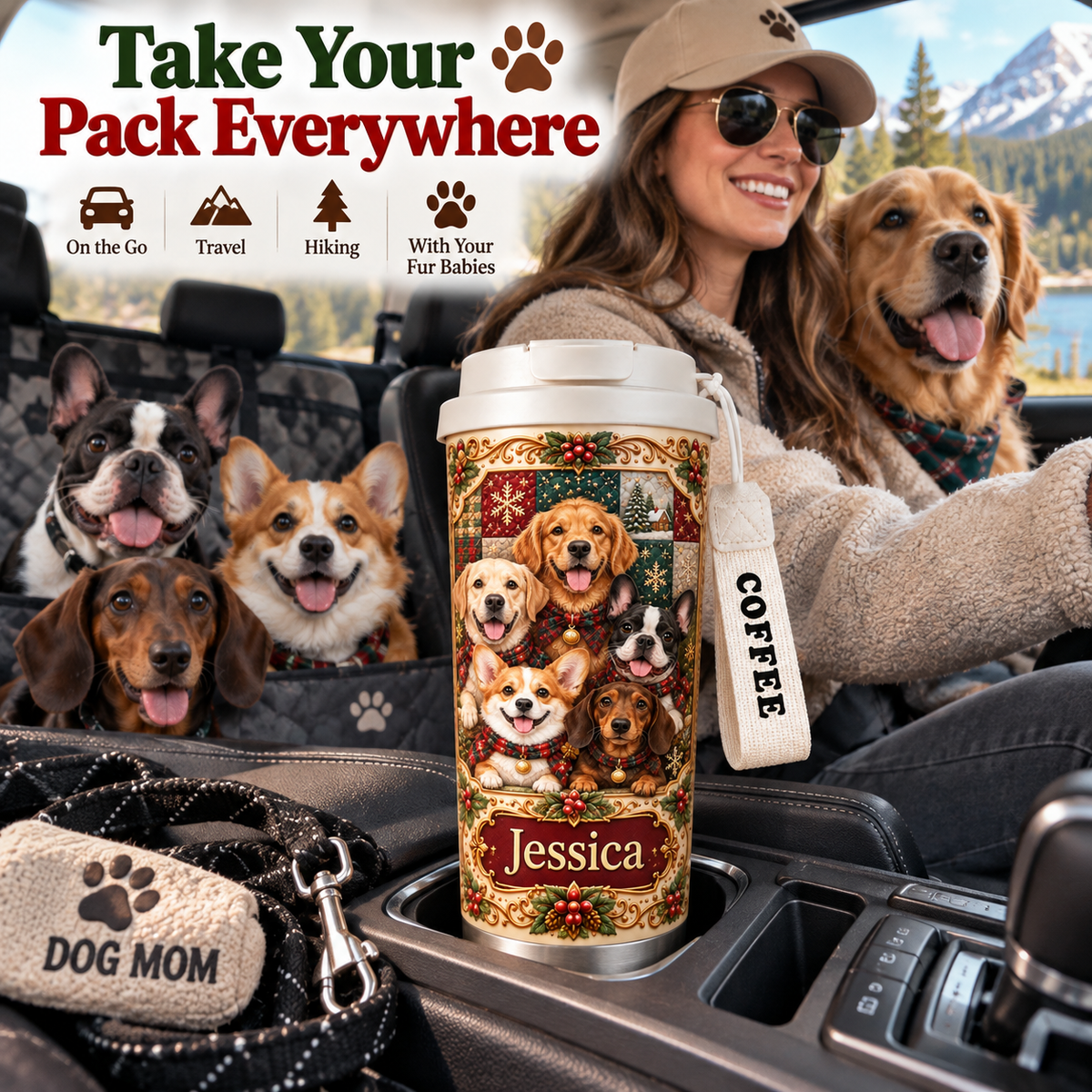 Personalized Dog Mom Tumbler, All Her Fur Babies in One Special Gift