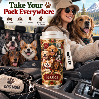 Personalized Dog Mom Tumbler, All Her Fur Babies in One Special Gift