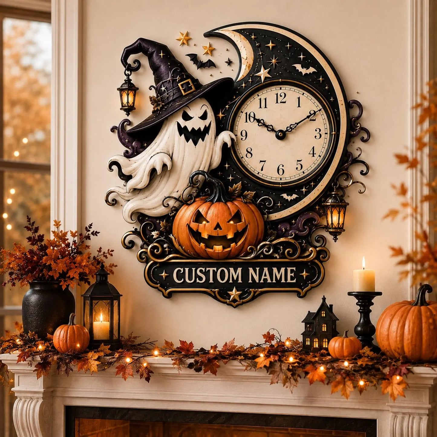 Personalized Ghost Moon Wall Clock