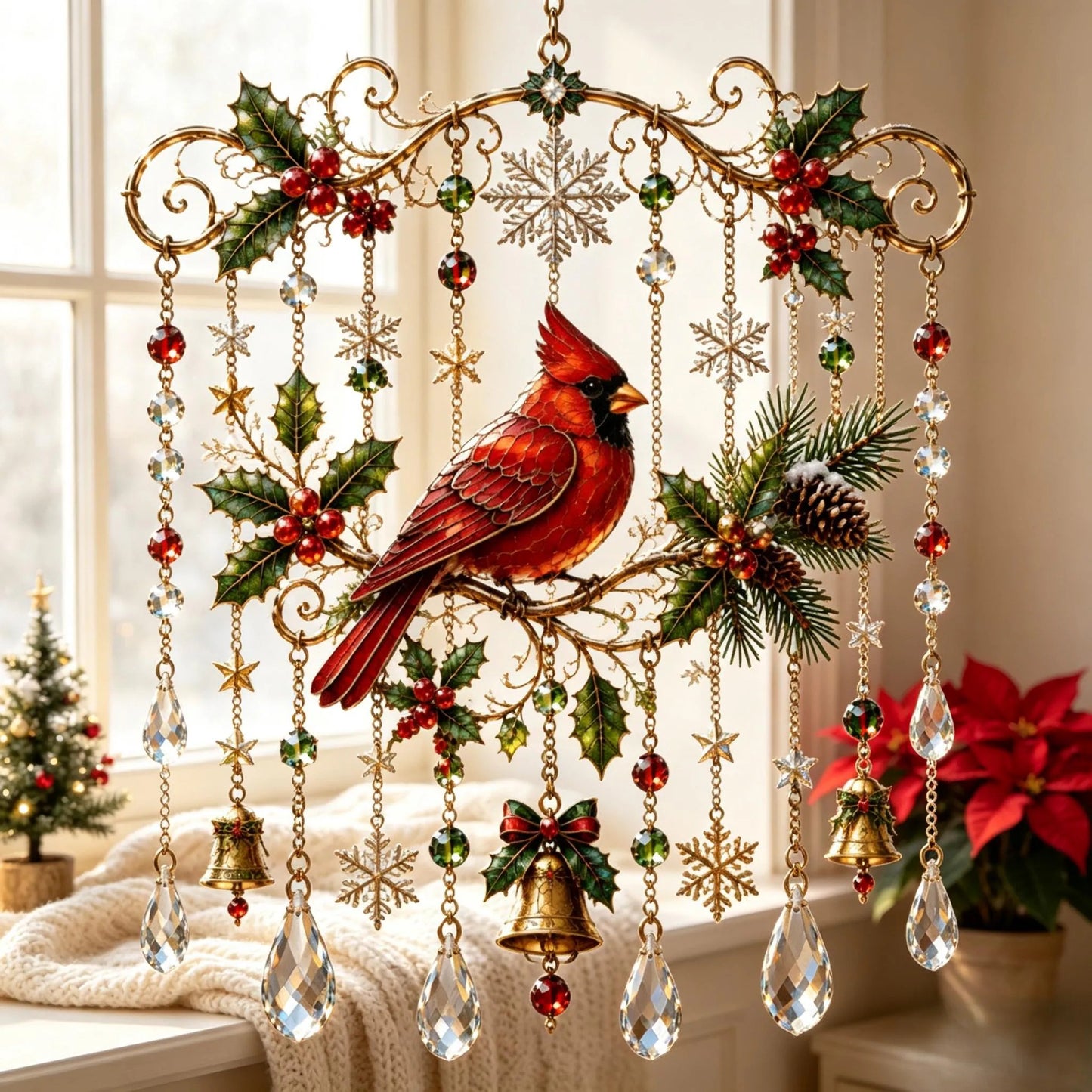 Christmas-Themed Crystal Wind Chimes