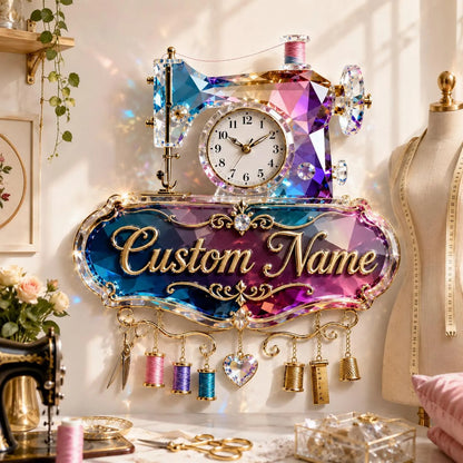 Personalized Sewing Machine Wall Clock