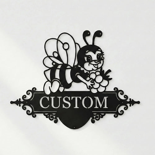 Custom Bee Metal Address Sign