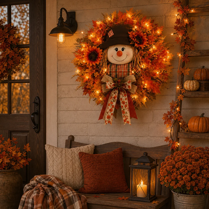 🔥🍁 Fall Favorite – Scarecrow Fall Wreath 🎃