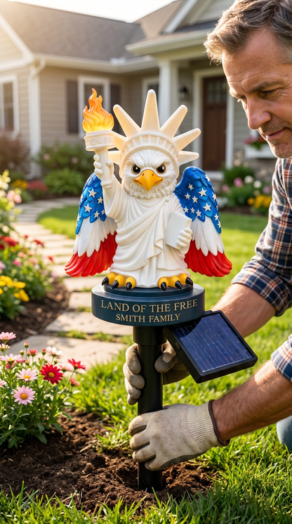 Cute Freedom Eagle Solar Garden Stake Light