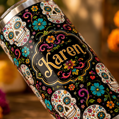 💀Personalized Sugar Skull Tumbler🎁
