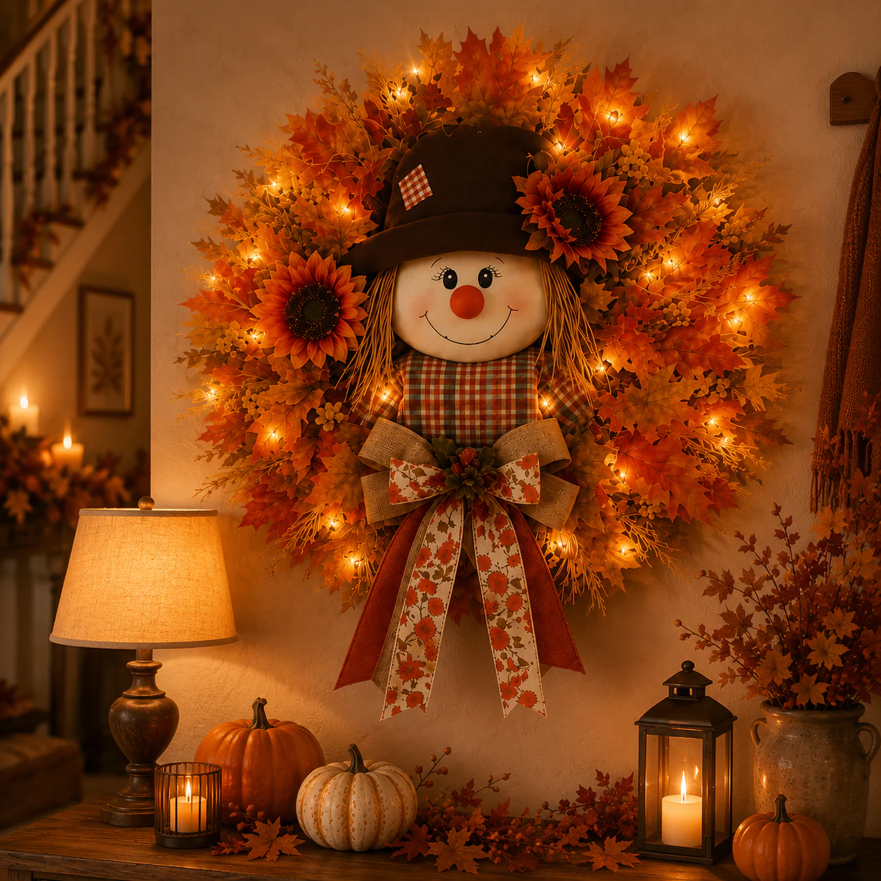 🔥🍁 Fall Favorite – Scarecrow Fall Wreath 🎃