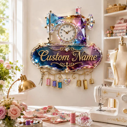 Personalized Sewing Machine Wall Clock
