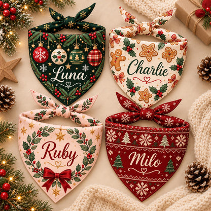 Personalized Christmas Pet Bandana • Because They’re Family, Too 🎄