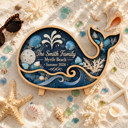 Personalized Whale Shadow Box, Beach House Decor