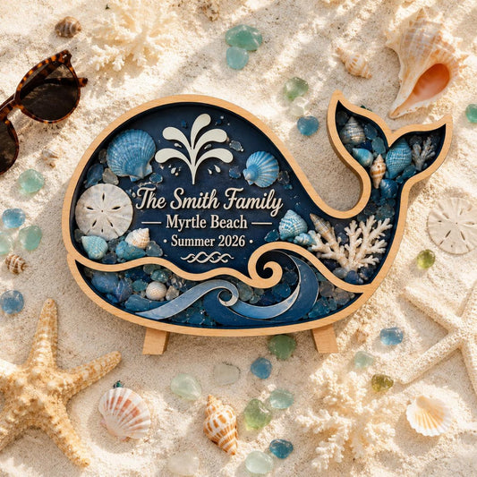 Personalized Whale-Shaped Beach Souvenir Storage Box
