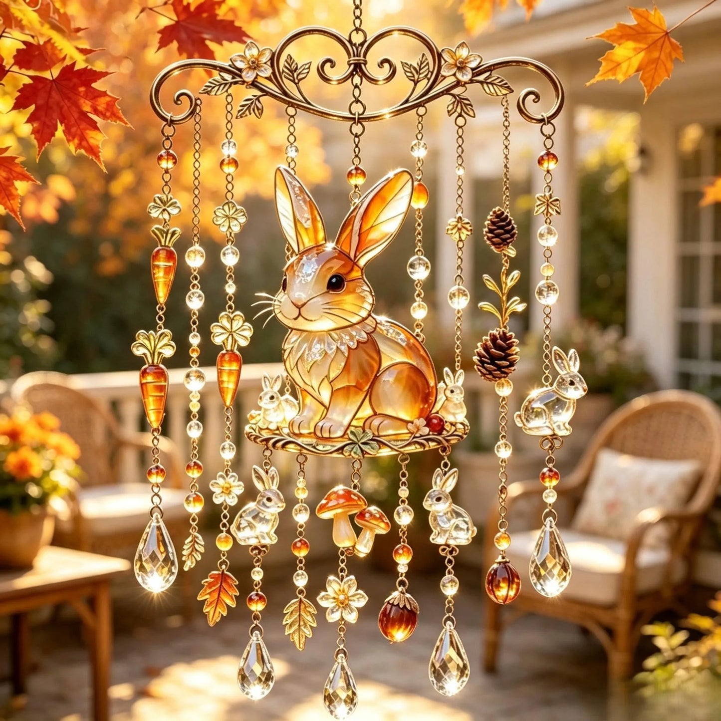 Autumn Animal Suncatcher Wind Chime