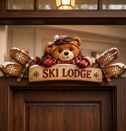 ❄️🎿 6 Styles Door Topper Collection | Rustic Winter Mountain Cabin Door Frame Decor, Christmas Above-Door Wall Sign, Seasonal Porch Home Ornament