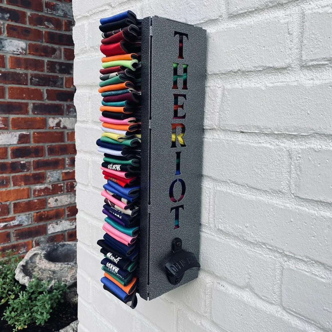 Custom Can Cooler Holder with Bottle Opener