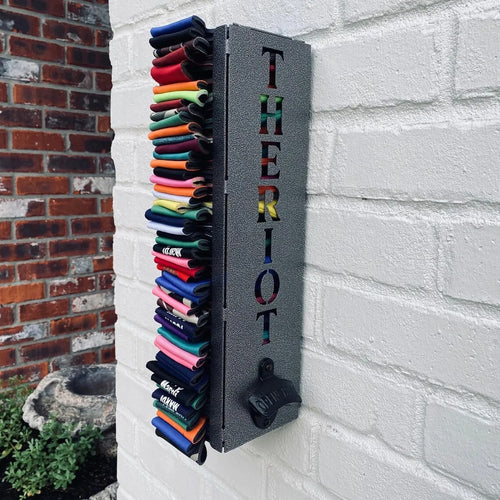 Custom Can Cooler Holder with Bottle Opener