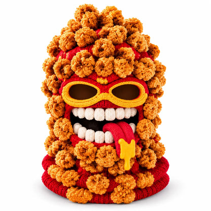 🍔🏂 3D Burger Monster Knit Ski Mask❄️