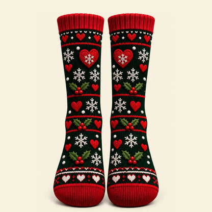 🎄 Personalized Naughty Christmas Couple Socks