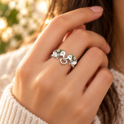 🐘 Elephant Heart Ring – Meaningful Sisterhood & Best Friend Gift with Message Card