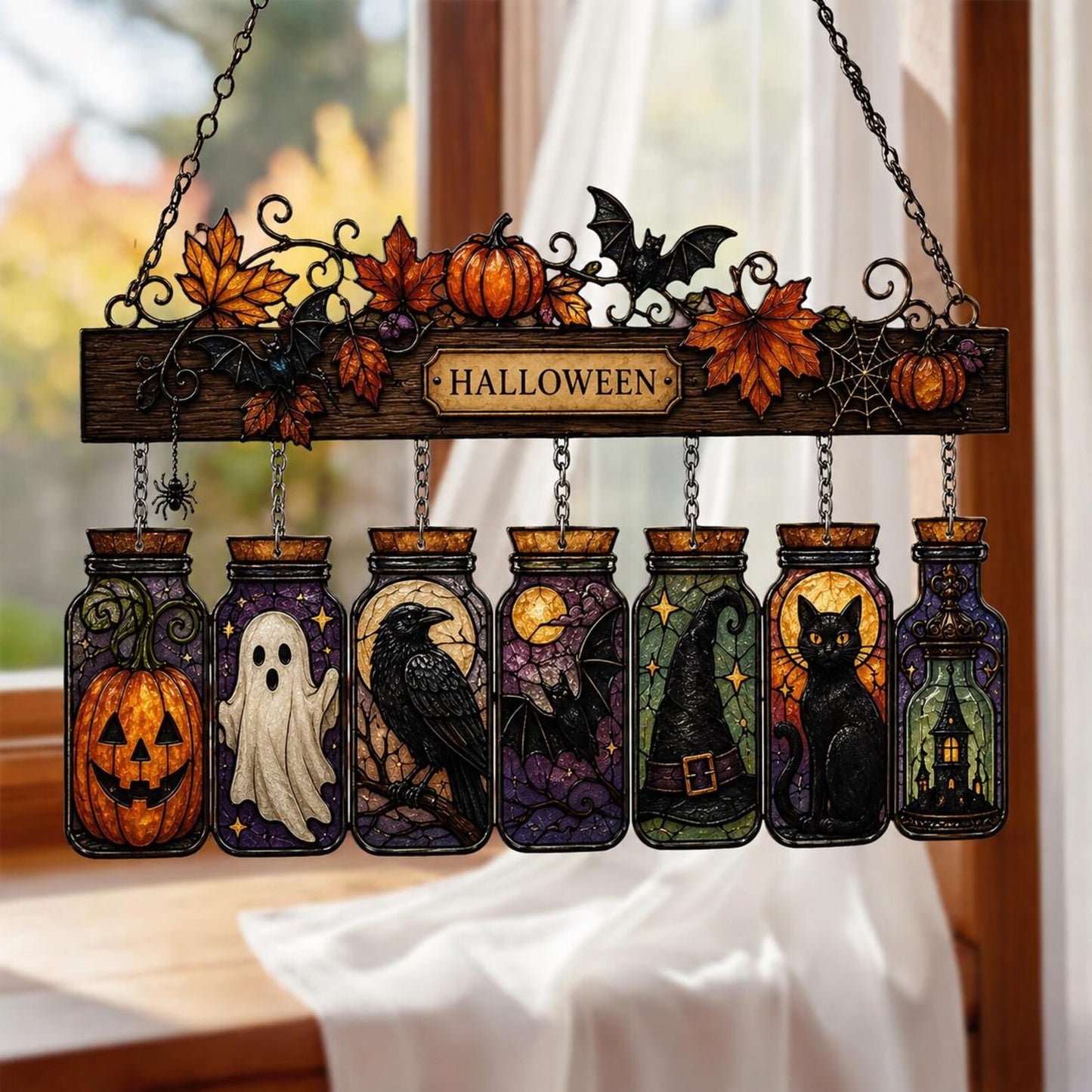 Personalized Halloween Window Decoration