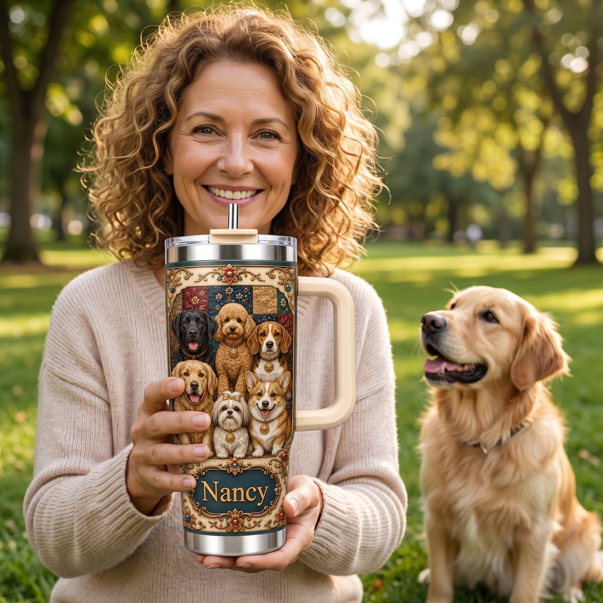 Personalized Dog Lover Tumbler with Name