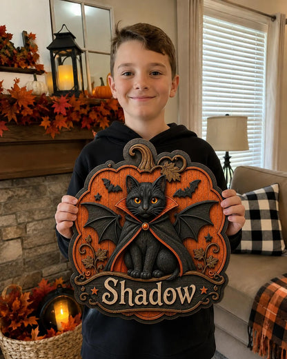 Personalized Pet Name Door Hanger, Halloween Decor Gift