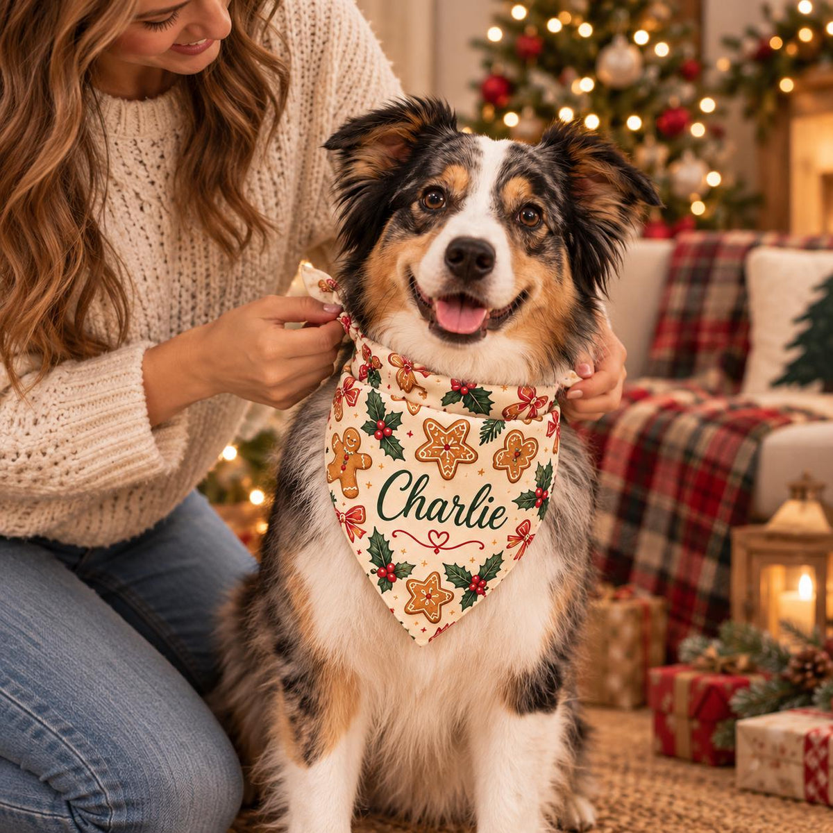Personalized Christmas Pet Bandana • Because They’re Family, Too 🎄