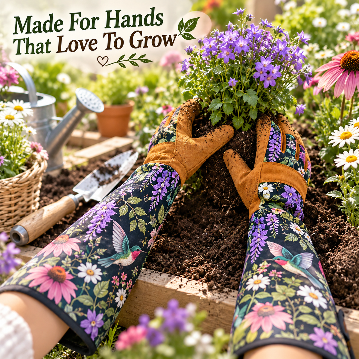 🌿 Personalized Long Cuff Garden Gloves