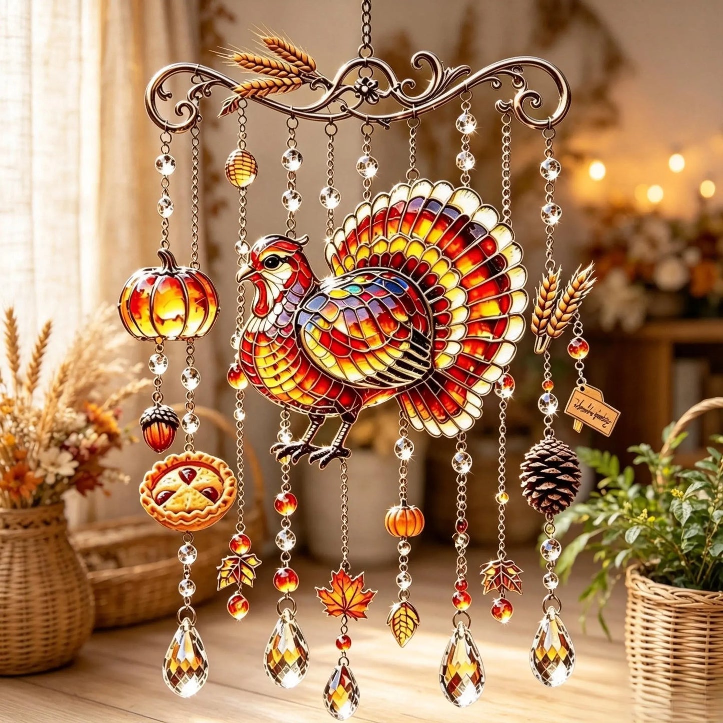 Autumn Animal Suncatcher Wind Chime