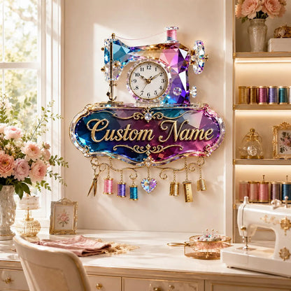 Personalized Sewing Machine Wall Clock