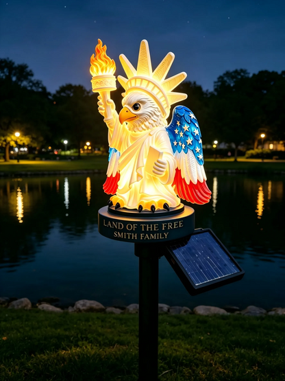 Cute Freedom Eagle Solar Garden Stake Light