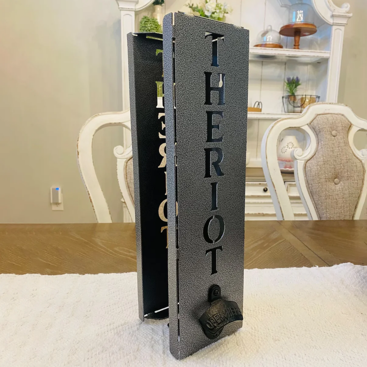 Custom Can Cooler Holder with Bottle Opener