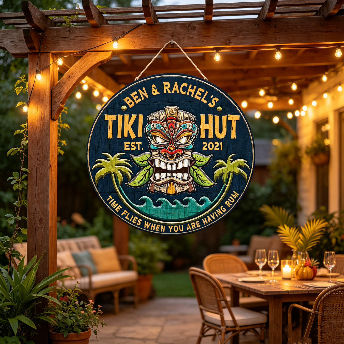 Personalized Tiki Bar Wood Signs