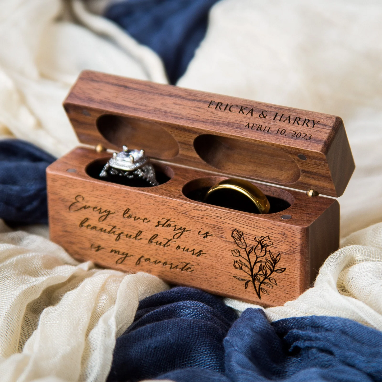 Wide Double Ring Box