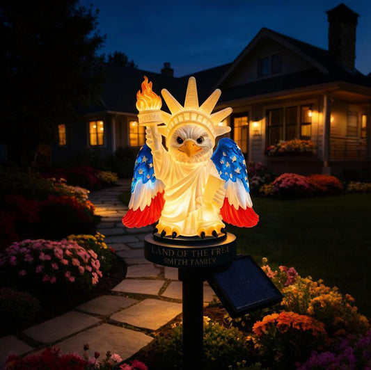 Cute Freedom Eagle Solar Garden Stake Light