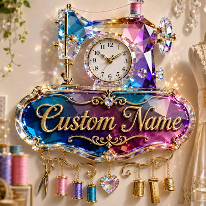 Personalized Sewing Machine Wall Clock