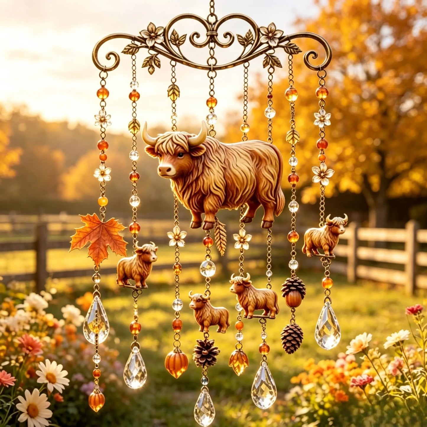 Autumn Animal Suncatcher Wind Chime