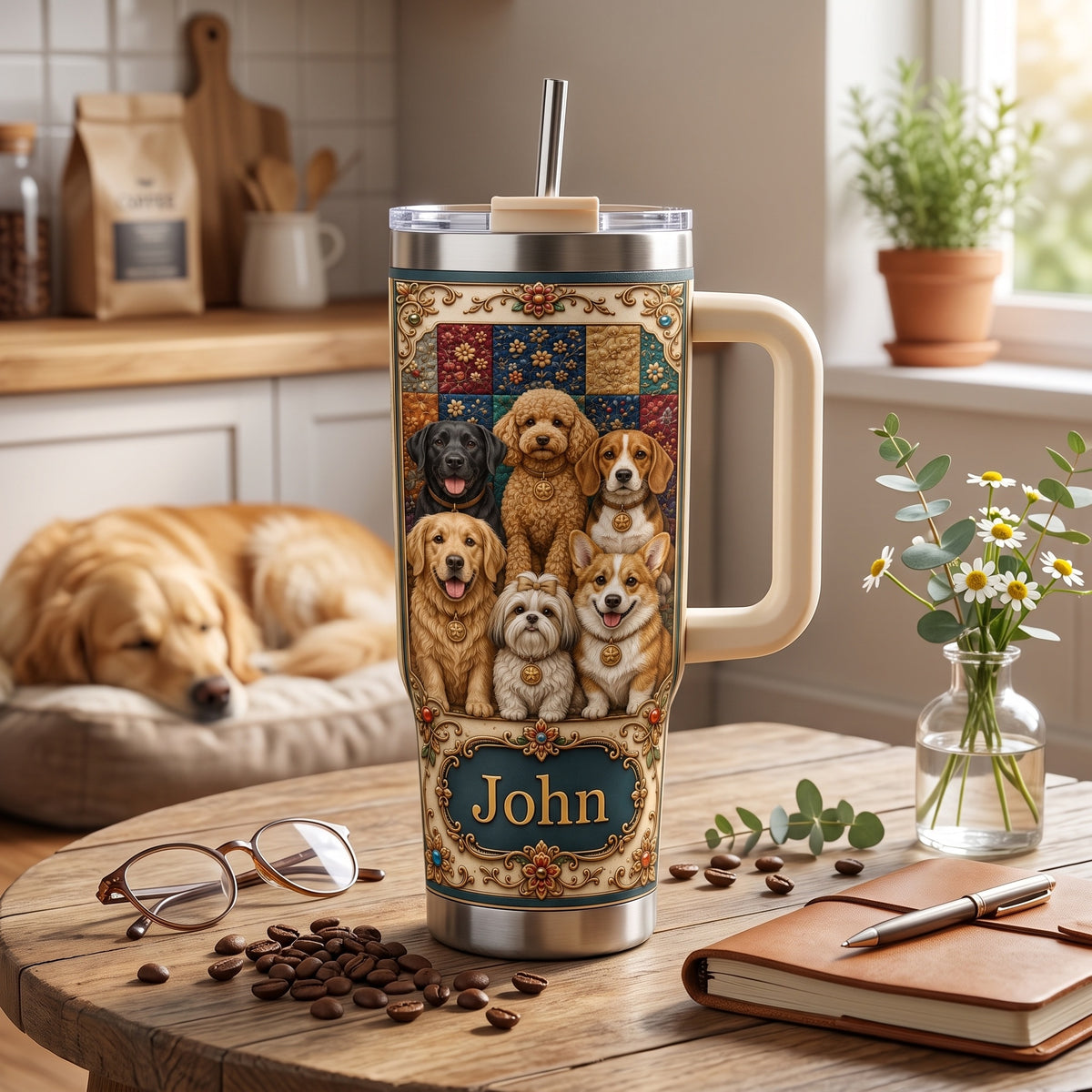 Personalized Dog Lover Tumbler with Name