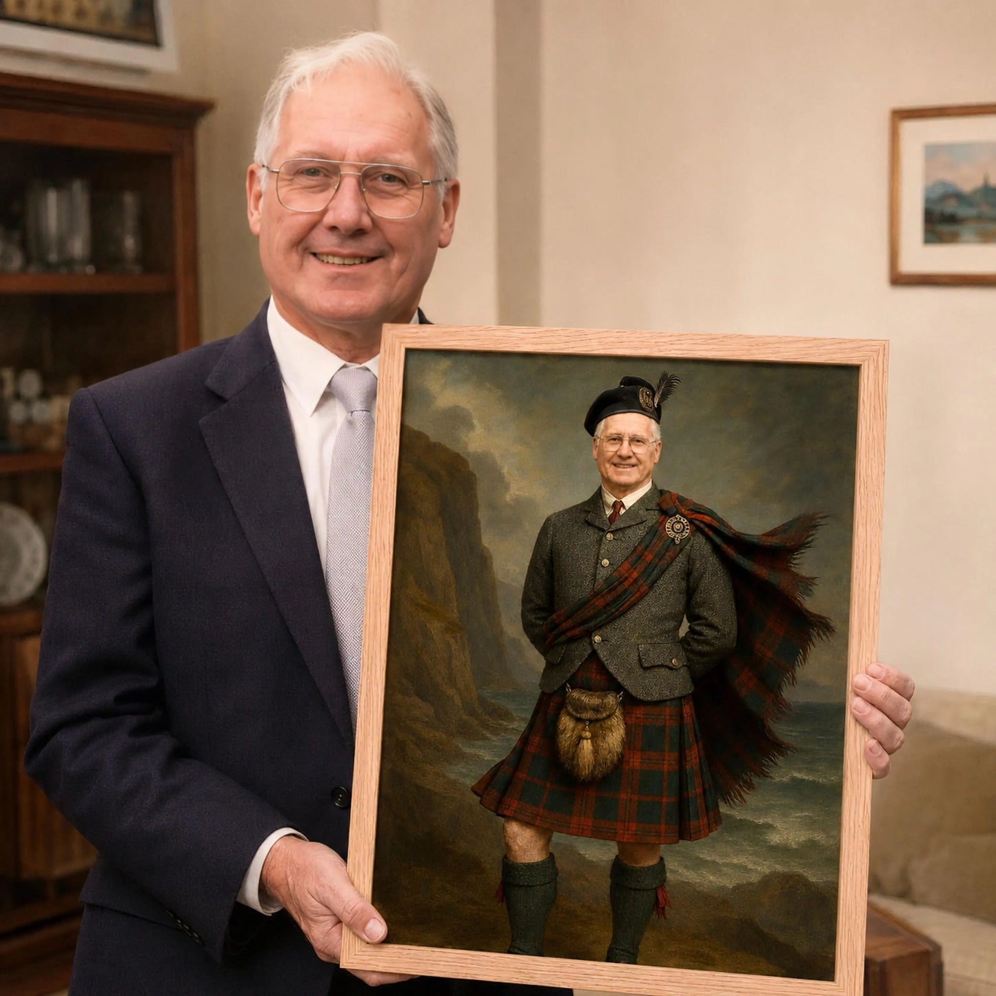 Custom Portrait for Him in Kilt