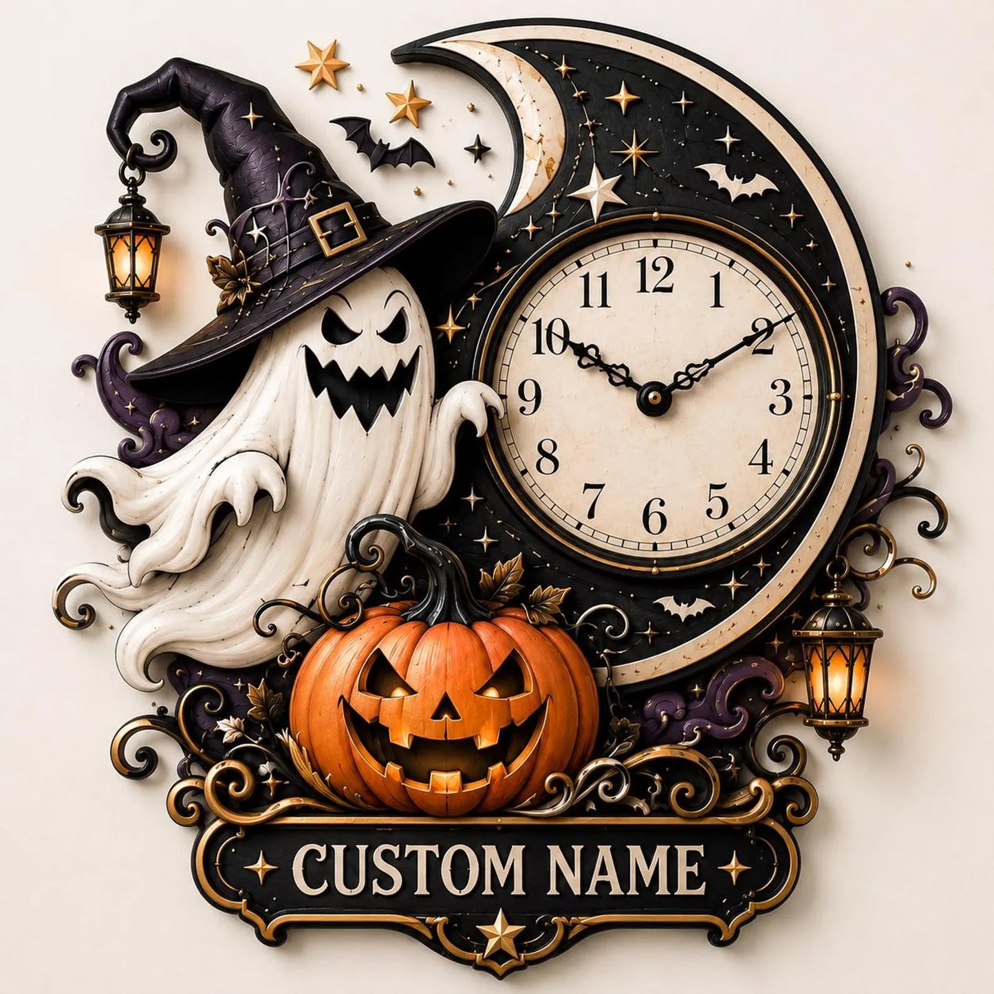 Personalized Ghost Moon Wall Clock