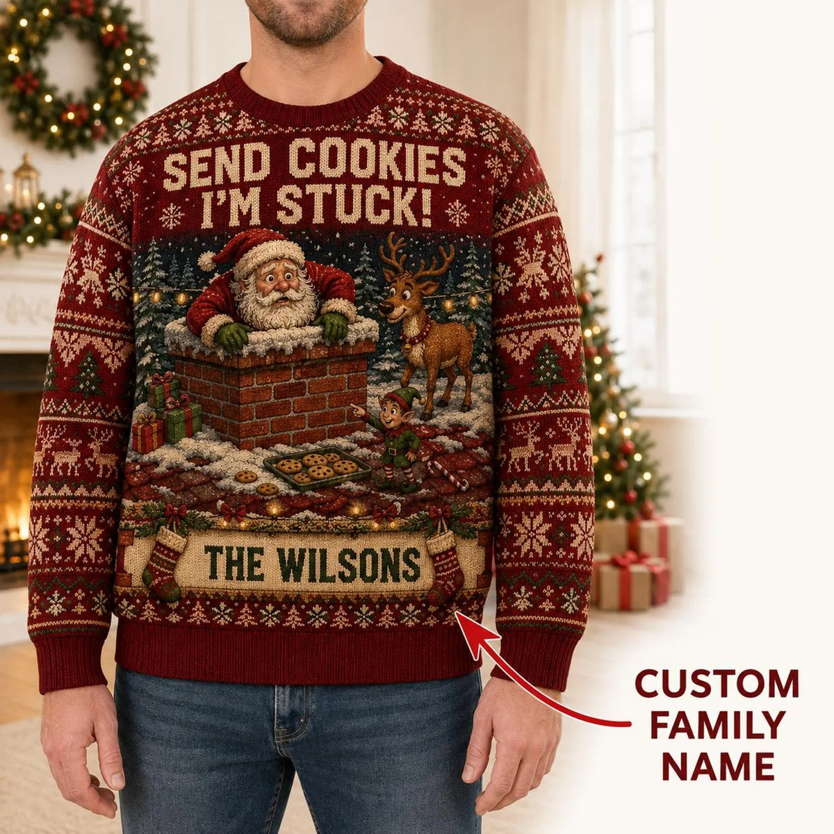 🎅 Personalized Family Christmas Ugly Sweater