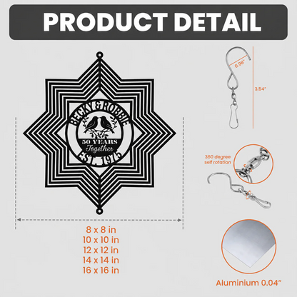 Personalized 50th Anniversary Wind Spinner – Custom Names & Year Gift for Him & Her