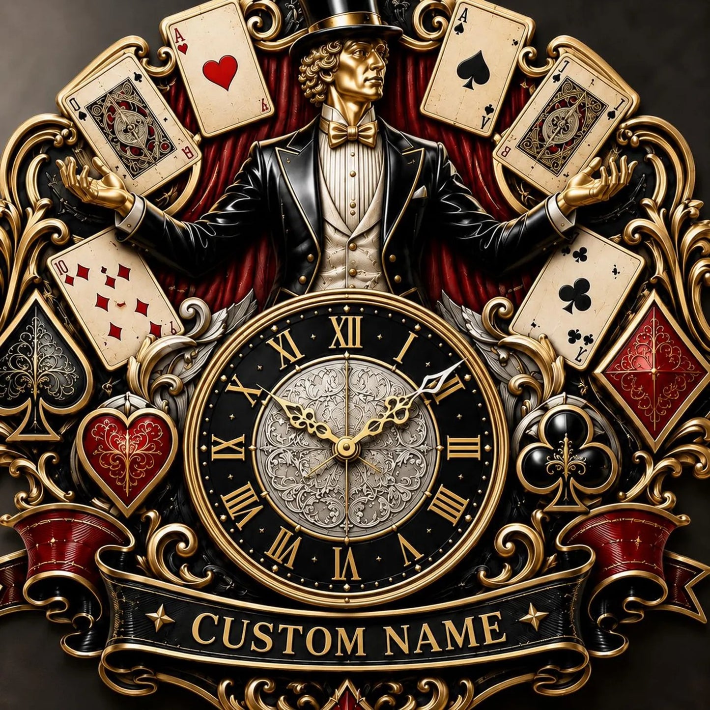 Personalized Magician Wall Clock