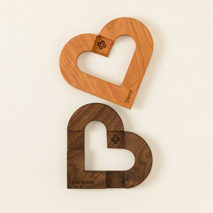 Personalized Interlocking Hearts Trivet Set