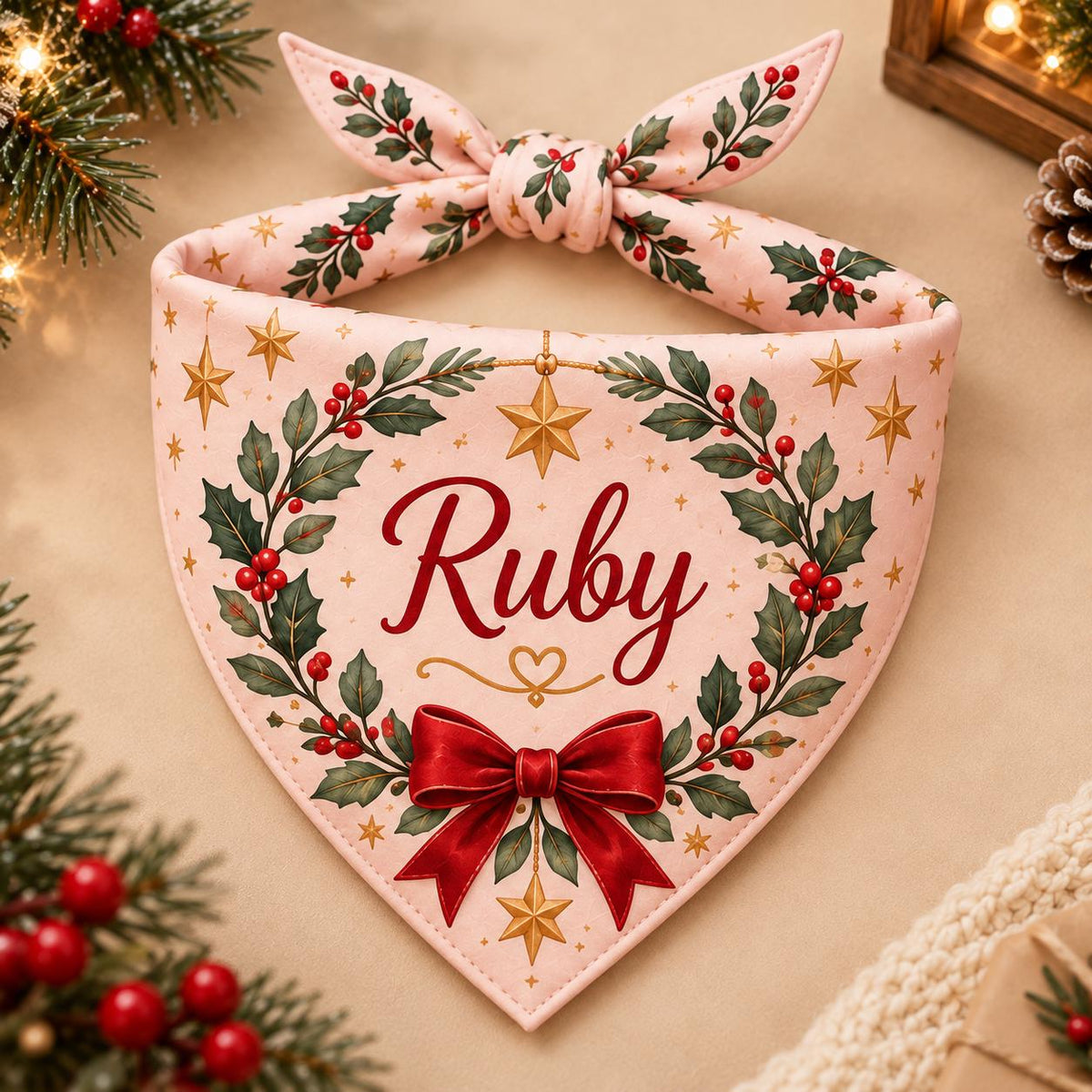 Personalized Christmas Pet Bandana • Because They’re Family, Too 🎄