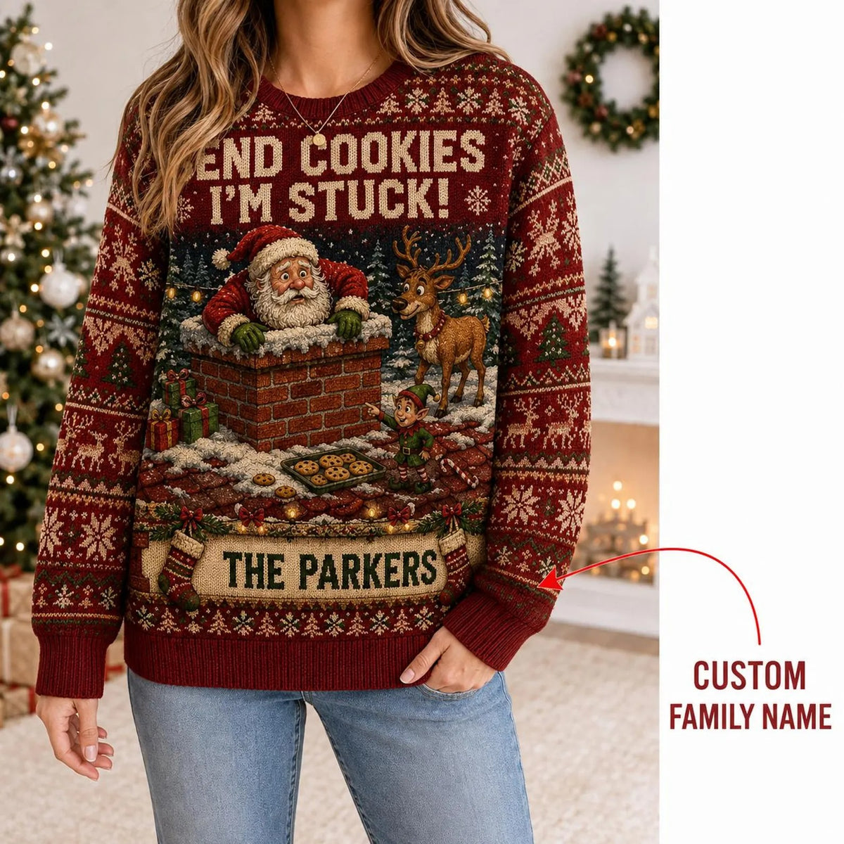 🎅 Personalized Family Christmas Ugly Sweater