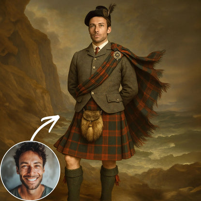 Custom Portrait for Him in Kilt