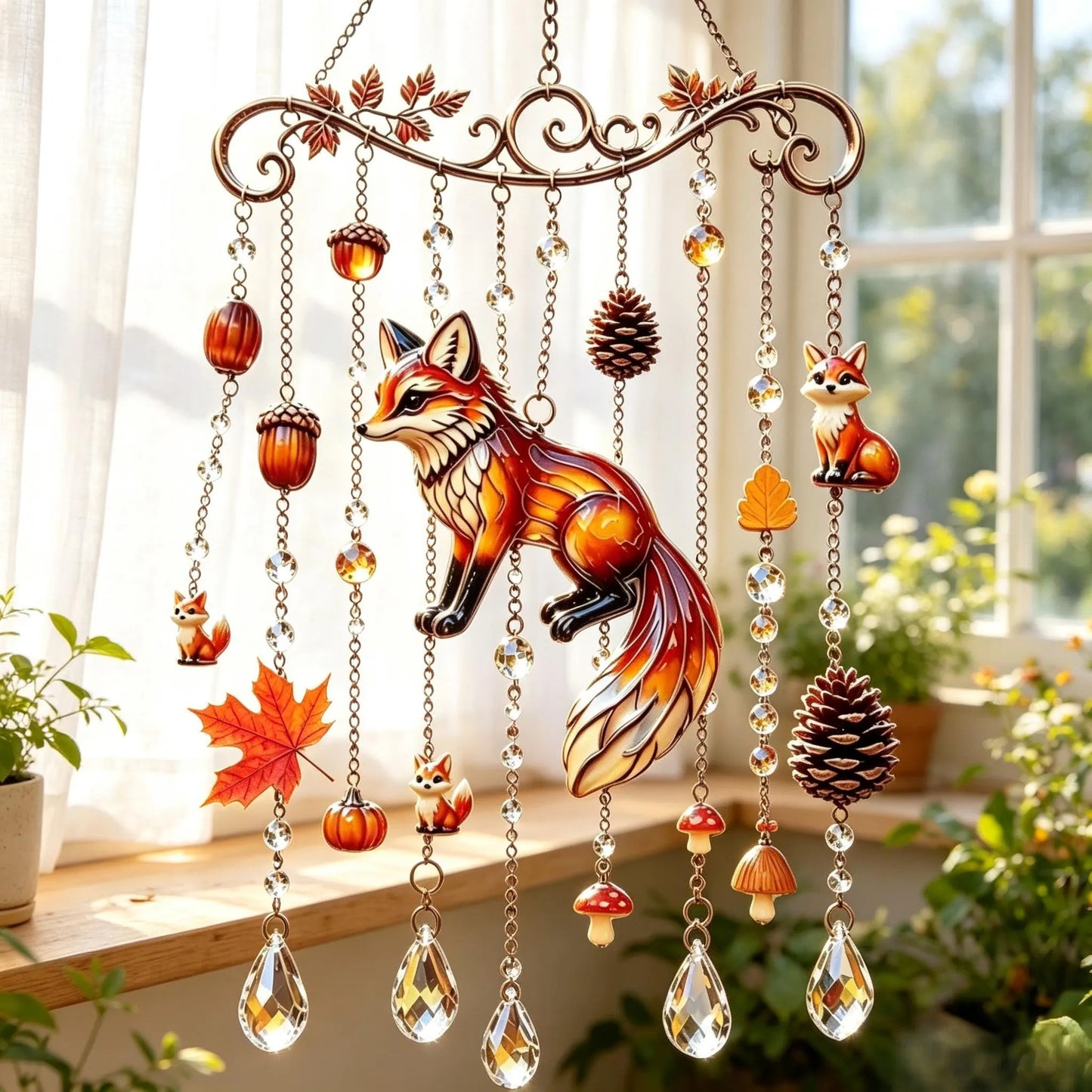 Autumn Animal Suncatcher Wind Chime