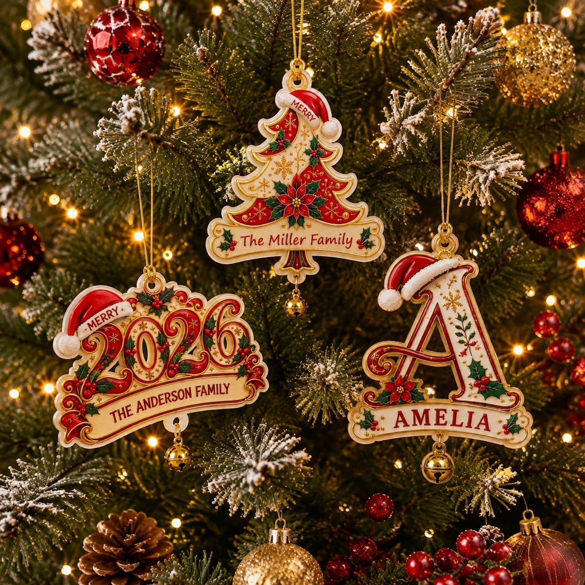 🔥Hot Sale🔥 - Personalized Christmas Initial Ornament – Custom Name & Family Keepsake
